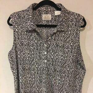 EP Pro Tour Tech White Black Sleeveless Blouse Top